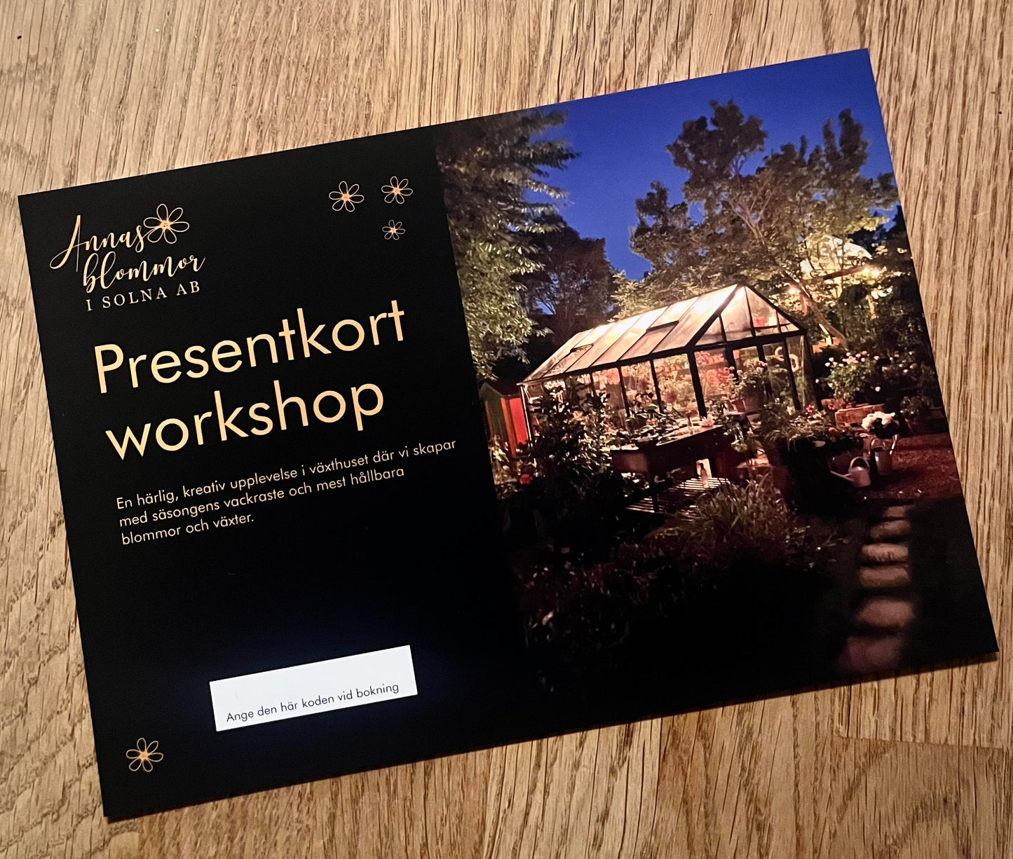 Presentkort workshop binda bukett